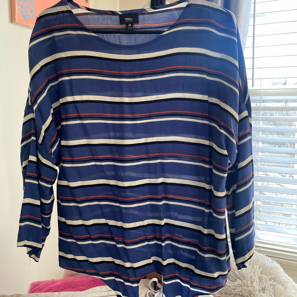 Mossimo for target striped tie blouse